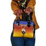 Personalised Eswatini Independence Day Shoulder Handbag Swaziland Nguni Shield Gradient African Pattern