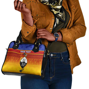 Personalised Eswatini Independence Day Shoulder Handbag Swaziland Nguni Shield Gradient African Pattern