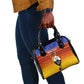 Personalised Eswatini Independence Day Shoulder Handbag Swaziland Nguni Shield Gradient African Pattern