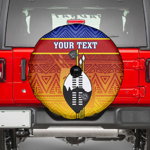 Personalised Eswatini Independence Day Spare Tire Cover Swaziland Nguni Shield Gradient African Pattern