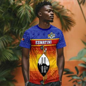 Personalised Eswatini Independence Day T shirt Swaziland Nguni Shield Gradient African Pattern