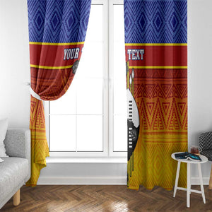 Personalised Eswatini Independence Day Window Curtain Swaziland Nguni Shield Gradient African Pattern