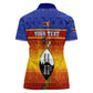 Personalised Eswatini Independence Day Women Polo Shirt Swaziland Nguni Shield Gradient African Pattern