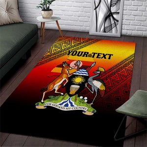 Personalised Uganda Independence Day Area Rug Jamhuri ya Uganda Coat Of Arms