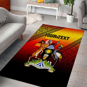 Personalised Uganda Independence Day Area Rug Jamhuri ya Uganda Coat Of Arms