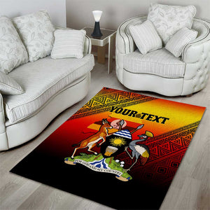 Personalised Uganda Independence Day Area Rug Jamhuri ya Uganda Coat Of Arms