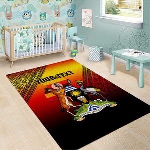 Personalised Uganda Independence Day Area Rug Jamhuri ya Uganda Coat Of Arms