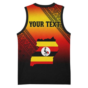 Personalised Uganda Independence Day Basketball Jersey Jamhuri ya Uganda Coat Of Arms LT14