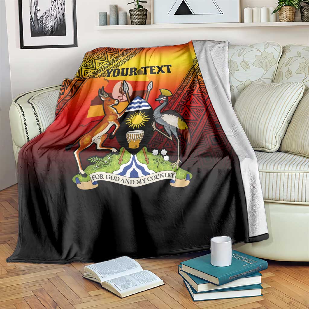 Personalised Uganda Independence Day Blanket Jamhuri ya Uganda Coat Of Arms