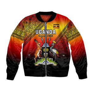 Personalised Uganda Independence Day Bomber Jacket Jamhuri ya Uganda Coat Of Arms