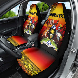 Personalised Uganda Independence Day Car Seat Cover Jamhuri ya Uganda Coat Of Arms