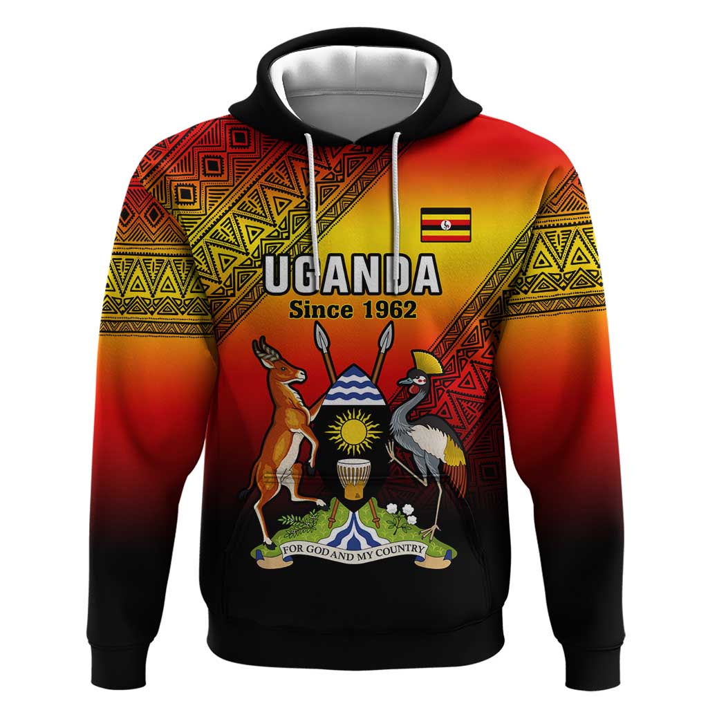 Personalised Uganda Independence Day Hoodie Jamhuri ya Uganda Coat Of Arms