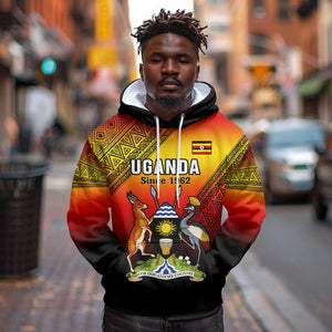 Personalised Uganda Independence Day Hoodie Jamhuri ya Uganda Coat Of Arms