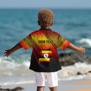 Personalised Uganda Independence Day Kid Hawaiian Shirt Jamhuri ya Uganda Coat Of Arms