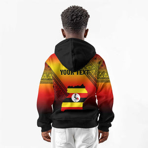 Personalised Uganda Independence Day Kid Hoodie Jamhuri ya Uganda Coat Of Arms