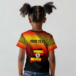 Personalised Uganda Independence Day Kid T shirt Jamhuri ya Uganda Coat Of Arms