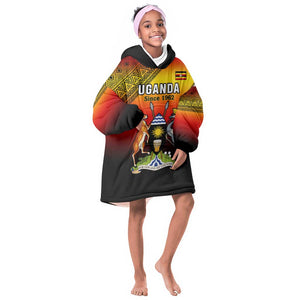 Personalised Uganda Independence Day KId Wearable Blanket Hoodie Jamhuri ya Uganda Coat Of Arms