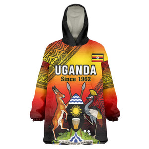 Personalised Uganda Independence Day KId Wearable Blanket Hoodie Jamhuri ya Uganda Coat Of Arms