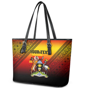 Personalised Uganda Independence Day Leather Tote Bag Jamhuri ya Uganda Coat Of Arms