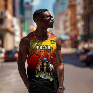 Personalised Uganda Independence Day Men Tank Top Jamhuri ya Uganda Coat Of Arms