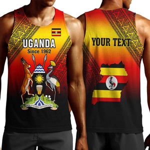 Personalised Uganda Independence Day Men Tank Top Jamhuri ya Uganda Coat Of Arms