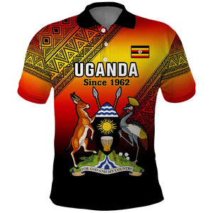 Personalised Uganda Independence Day Polo Shirt Jamhuri ya Uganda Coat Of Arms