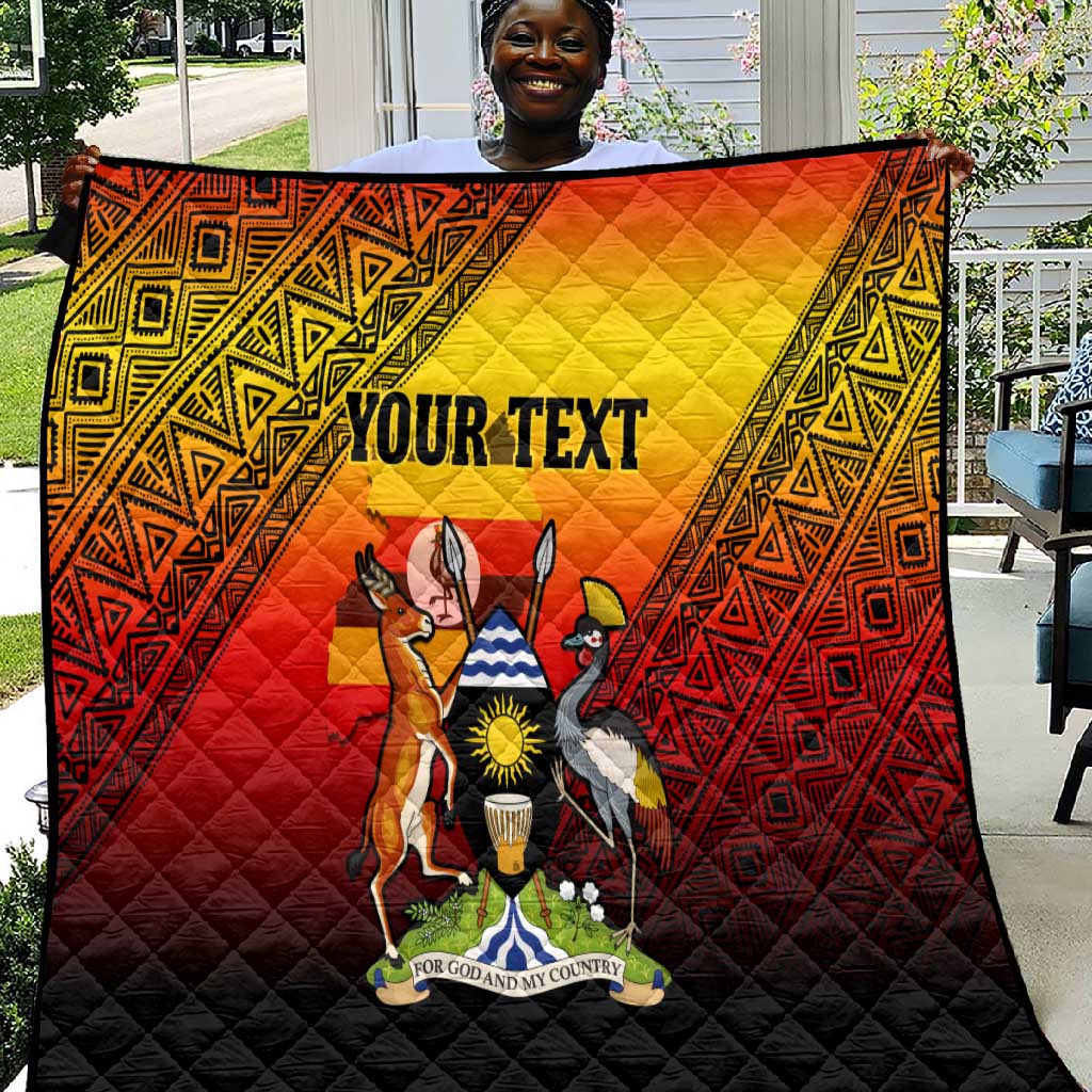 Personalised Uganda Independence Day Quilt Jamhuri ya Uganda Coat Of Arms