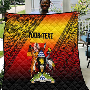 Personalised Uganda Independence Day Quilt Jamhuri ya Uganda Coat Of Arms