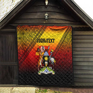 Personalised Uganda Independence Day Quilt Jamhuri ya Uganda Coat Of Arms