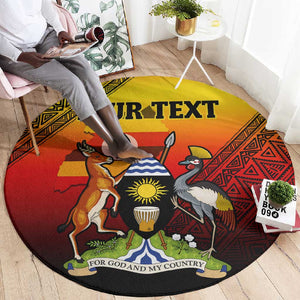 Personalised Uganda Independence Day Round Carpet Jamhuri ya Uganda Coat Of Arms