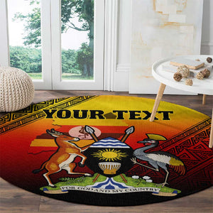 Personalised Uganda Independence Day Round Carpet Jamhuri ya Uganda Coat Of Arms