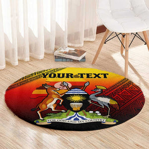 Personalised Uganda Independence Day Round Carpet Jamhuri ya Uganda Coat Of Arms