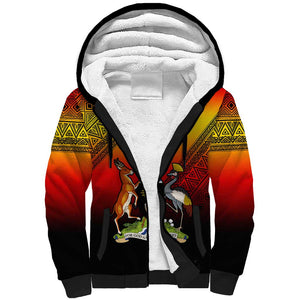 Personalised Uganda Independence Day Sherpa Hoodie Jamhuri ya Uganda Coat Of Arms