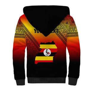 Personalised Uganda Independence Day Sherpa Hoodie Jamhuri ya Uganda Coat Of Arms