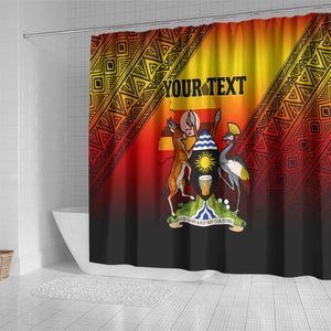 Personalised Uganda Independence Day Shower Curtain Jamhuri ya Uganda Coat Of Arms