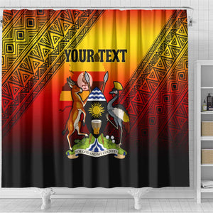 Personalised Uganda Independence Day Shower Curtain Jamhuri ya Uganda Coat Of Arms