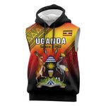 Personalised Uganda Independence Day Sleeveless Hoodie Jamhuri ya Uganda Coat Of Arms - African Pride
