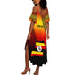 Personalised Uganda Independence Day Summer Maxi Dress Jamhuri ya Uganda Coat Of Arms
