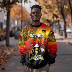 Personalised Uganda Independence Day Sweatshirt Jamhuri ya Uganda Coat Of Arms