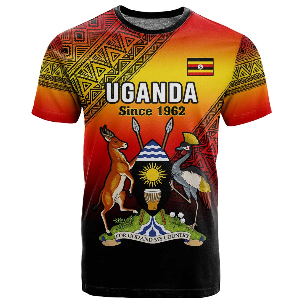 Personalised Uganda Independence Day T shirt Jamhuri ya Uganda Coat Of Arms