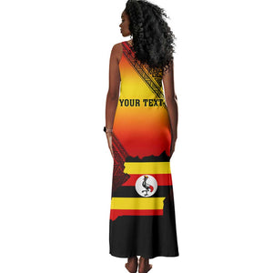 Personalised Uganda Independence Day Tank Maxi Dress Jamhuri ya Uganda Coat Of Arms