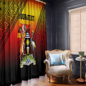 Personalised Uganda Independence Day Window Curtain Jamhuri ya Uganda Coat Of Arms