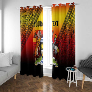 Personalised Uganda Independence Day Window Curtain Jamhuri ya Uganda Coat Of Arms