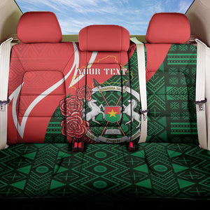 Personalized Burkina Faso Republic Day Back Car Seat Cover Bogolan Mudcloth - Coat Of Arms Design