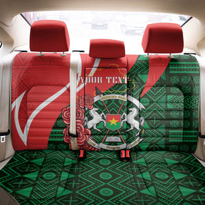 Personalized Burkina Faso Republic Day Back Car Seat Cover Bogolan Mudcloth - Coat Of Arms Design