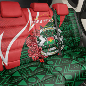 Personalized Burkina Faso Republic Day Back Car Seat Cover Bogolan Mudcloth - Coat Of Arms Design