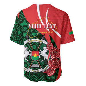 Personalized Burkina Faso Republic Day Baseball Jersey Bogolan Mudcloth - Coat Of Arms Design