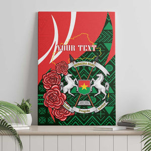 Personalized Burkina Faso Republic Day Canvas Wall Art Bogolan Mudcloth - Coat Of Arms Design