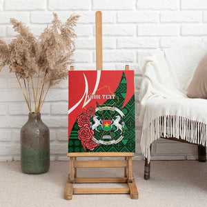 Personalized Burkina Faso Republic Day Canvas Wall Art Bogolan Mudcloth - Coat Of Arms Design