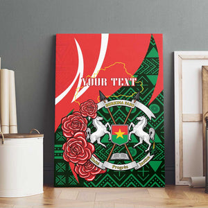 Personalized Burkina Faso Republic Day Canvas Wall Art Bogolan Mudcloth - Coat Of Arms Design